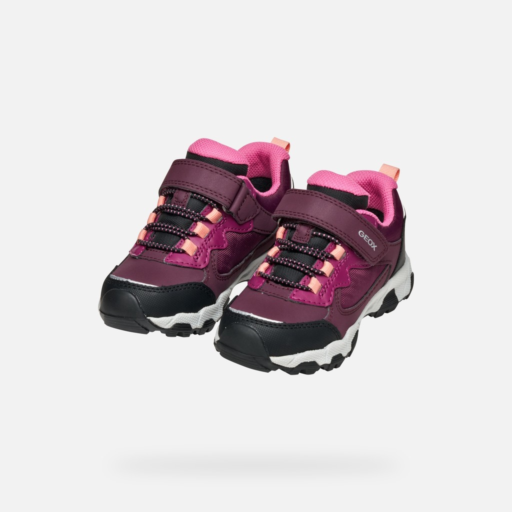 Waterproof trainers MAGNETAR ABX JUNIOR Bordeaux - image number 7 | GEOX