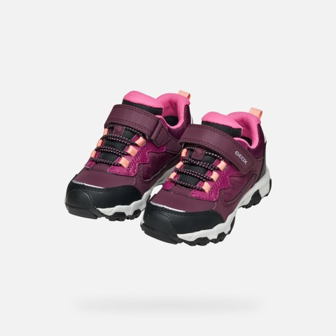 Waterproof trainers MAGNETAR ABX JUNIOR Bordeaux - image number 7 | GEOX