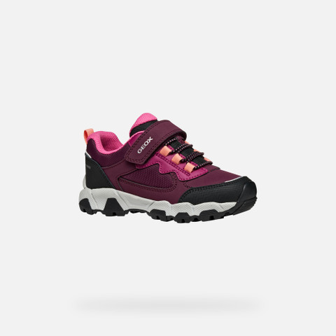 Waterproof trainers MAGNETAR ABX JUNIOR Bordeaux - image number 2 | GEOX