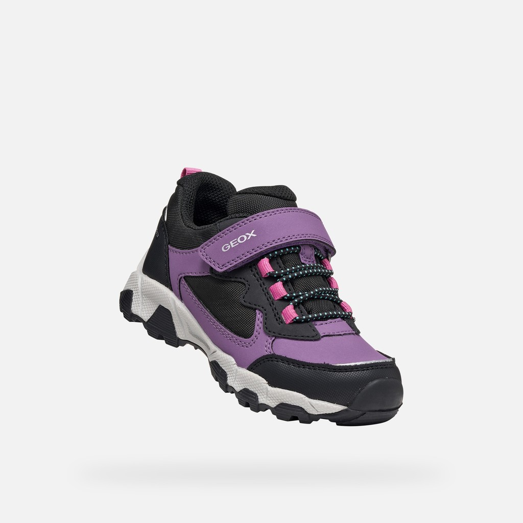 Waterproof trainers MAGNETAR ABX JUNIOR Violet/Black - image number 4 | GEOX