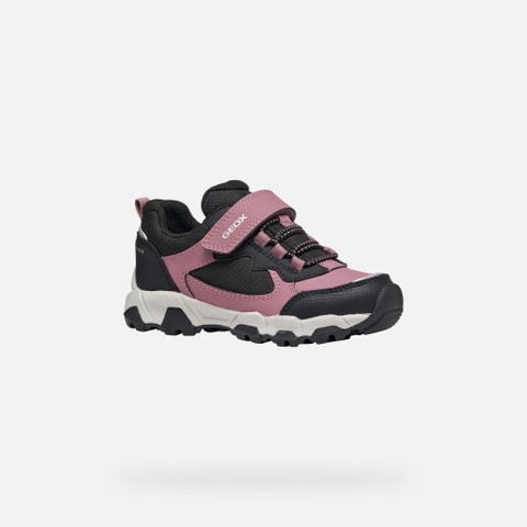 Waterproof trainers MAGNETAR ABX JUNIOR Dark rose/Black - image number 2 | GEOX
