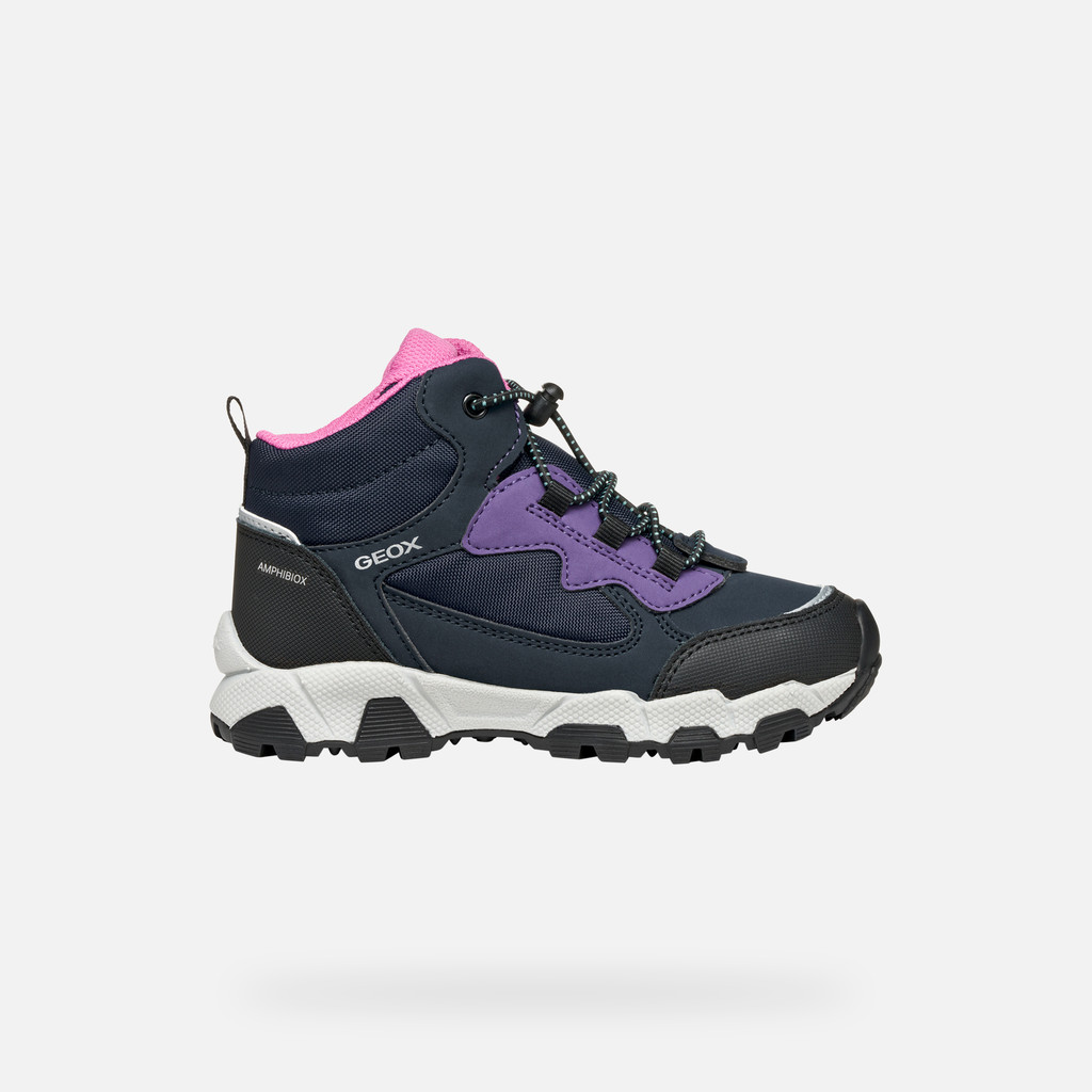 Waterproof trainers MAGNETAR ABX JUNIOR Navy/Violet - image number 1 | GEOX