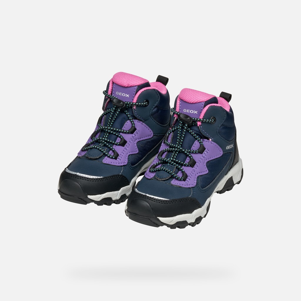 Wasserfeste Sneakers MAGNETAR ABX JUNIOR Marineblau/Violett - image number 7 | GEOX