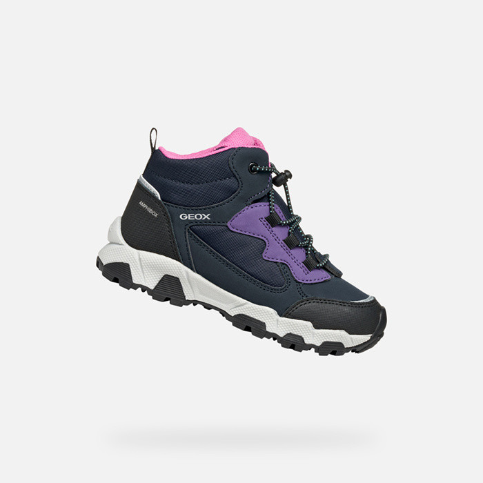 Waterproof trainers MAGNETAR ABX JUNIOR Navy/Violet | GEOX