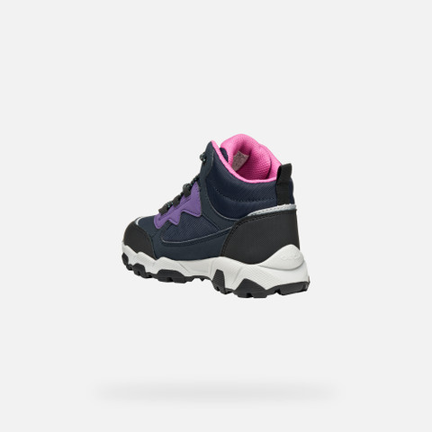 Waterproof trainers MAGNETAR ABX JUNIOR Navy/Violet - image number 3 | GEOX