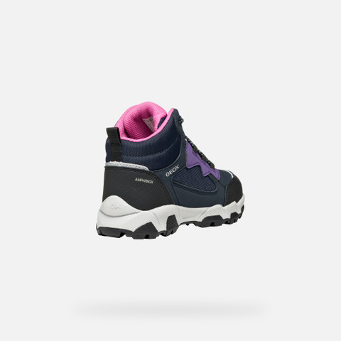 Waterproof trainers MAGNETAR ABX JUNIOR Navy/Violet - image number 4 | GEOX