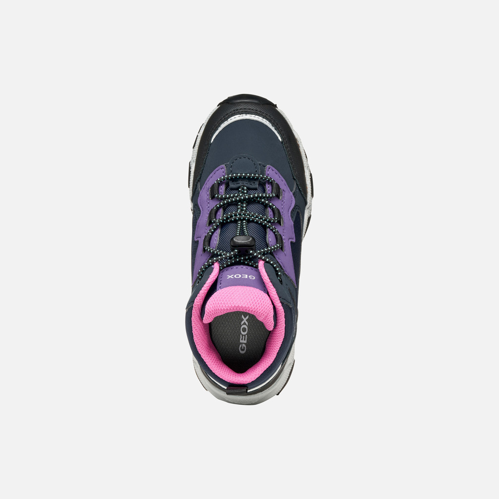 Waterproof trainers MAGNETAR ABX JUNIOR Navy/Violet - image number 5 | GEOX