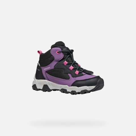 Waterproof trainers MAGNETAR ABX JUNIOR Violet/Black - image number 2 | GEOX