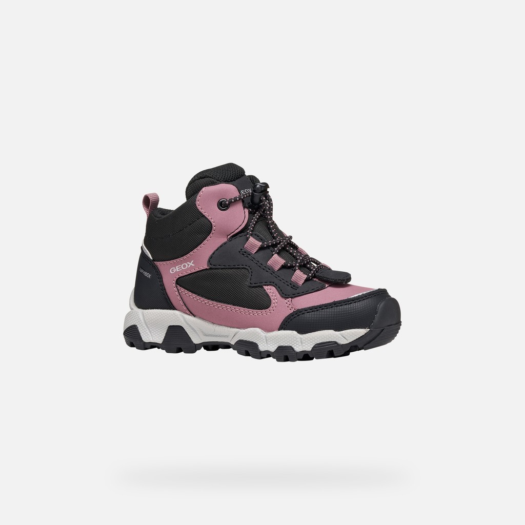 Waterproof trainers MAGNETAR ABX JUNIOR Dark rose/Black - image number 2 | GEOX