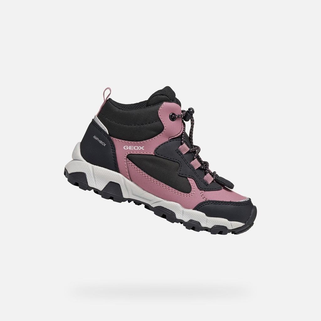 Waterproof trainers MAGNETAR ABX JUNIOR Dark rose/Black - image number 0 | GEOX