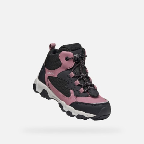 Waterproof trainers MAGNETAR ABX JUNIOR Dark rose/Black - image number 4 | GEOX