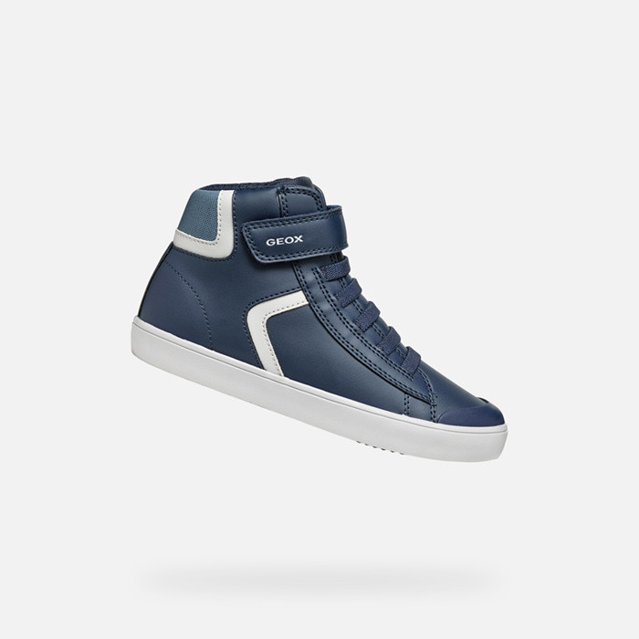 High top sneakers GISLI JUNIOR Navy/Light Grey | GEOX