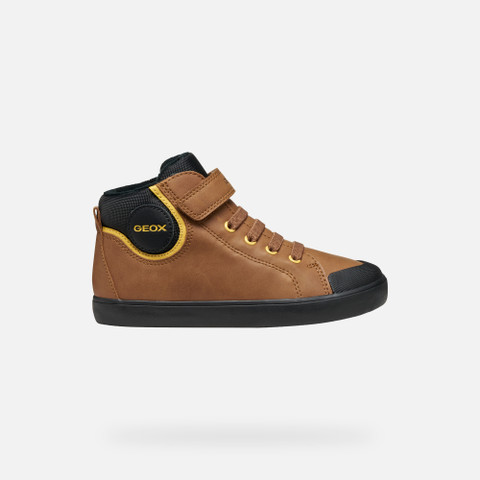 High top sneakers GISLI BOY Brown/Black - image number 1 | GEOX