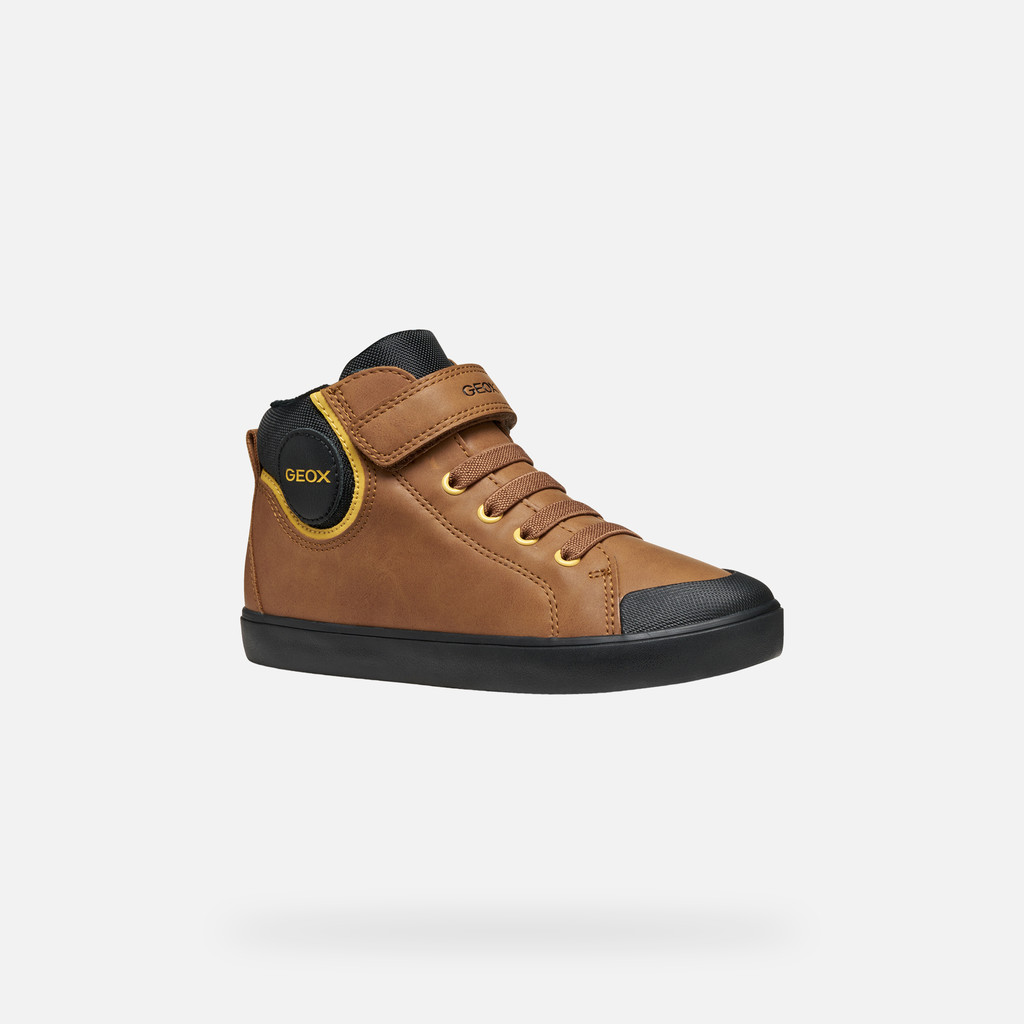 High top sneakers GISLI BOY Brown/Black - image number 2 | GEOX