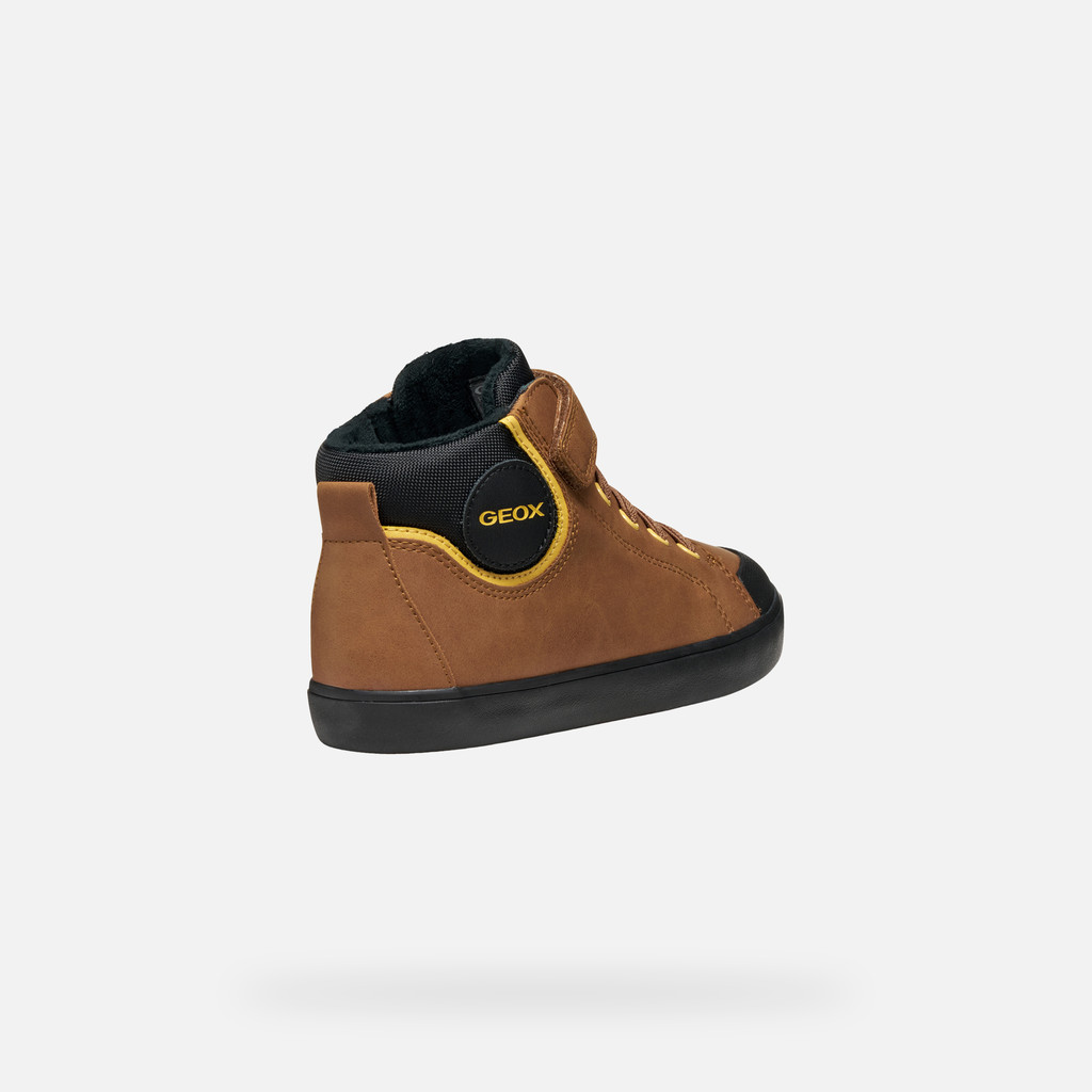 High top sneakers GISLI BOY Brown/Black - image number 4 | GEOX