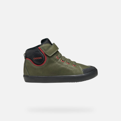 High top sneakers GISLI BOY Dark Green/Black - image number 1 | GEOX