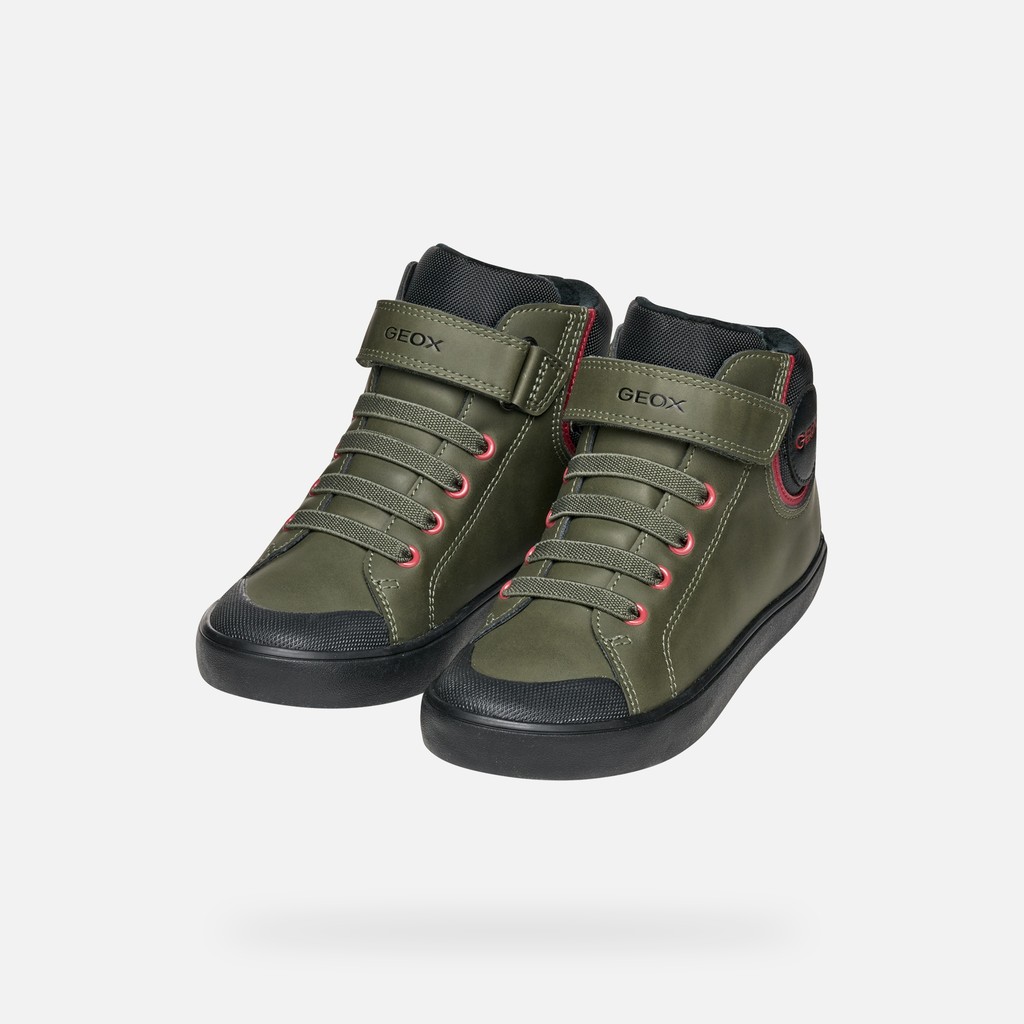 High top sneakers GISLI BOY Dark Green/Black - image number 7 | GEOX