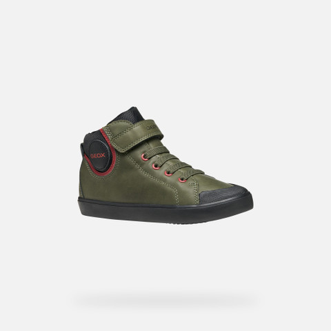 High top sneakers GISLI BOY Dark Green/Black - image number 2 | GEOX