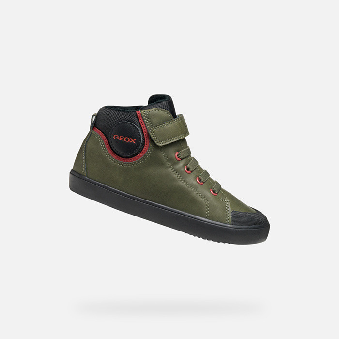 High top sneakers GISLI BOY Dark Green/Black | GEOX