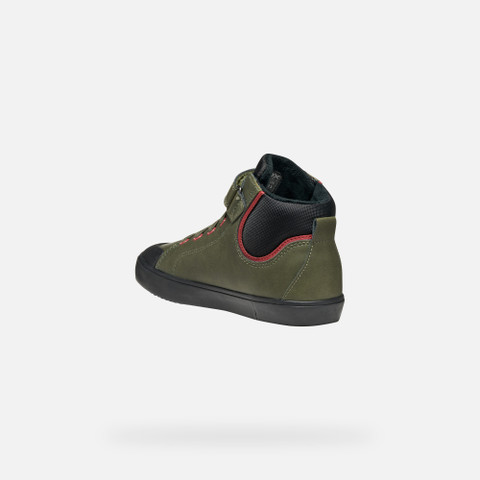 High top sneakers GISLI BOY Dark Green/Black - image number 3 | GEOX
