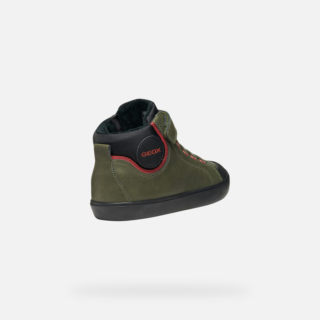 High top sneakers GISLI BOY Dark Green/Black - image number 4 | GEOX