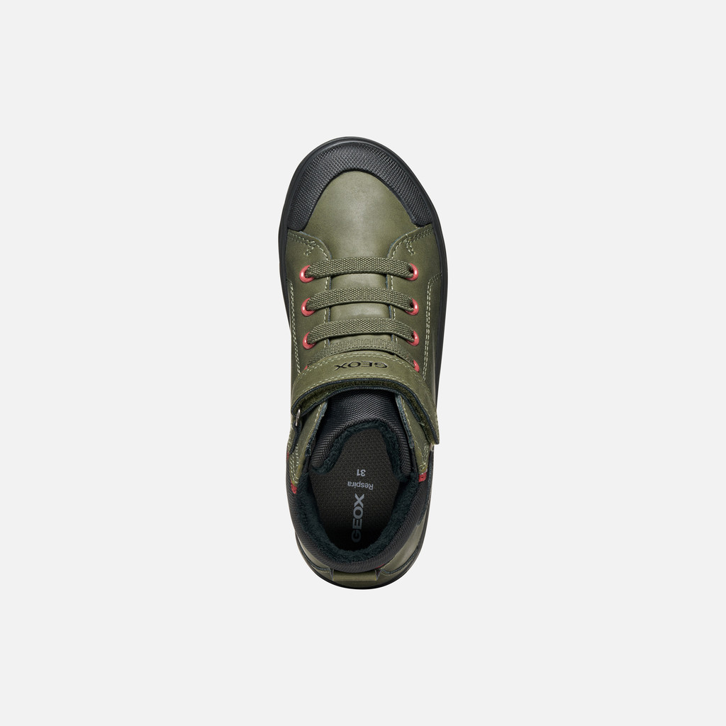 High top sneakers GISLI BOY Dark Green/Black - image number 5 | GEOX