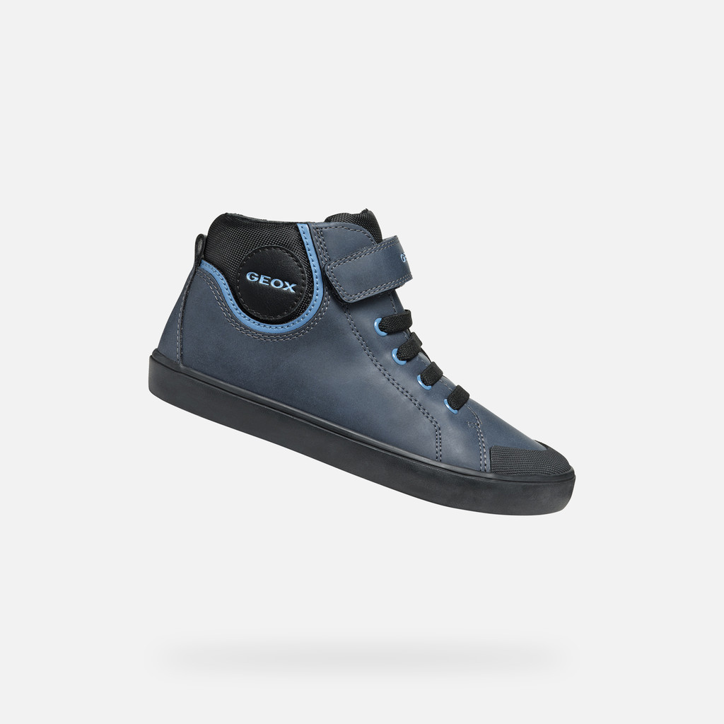 Geox GISLI BOY Navy Light Blue High Top Sneakers Geox