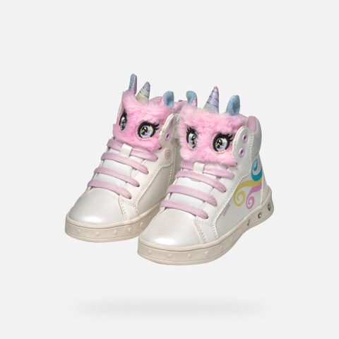 High top sneakers SKYLIN GIRL White/Multicolor - image number 8 | GEOX