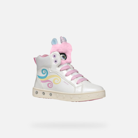 High top sneakers SKYLIN GIRL White/Multicolor - image number 2 | GEOX