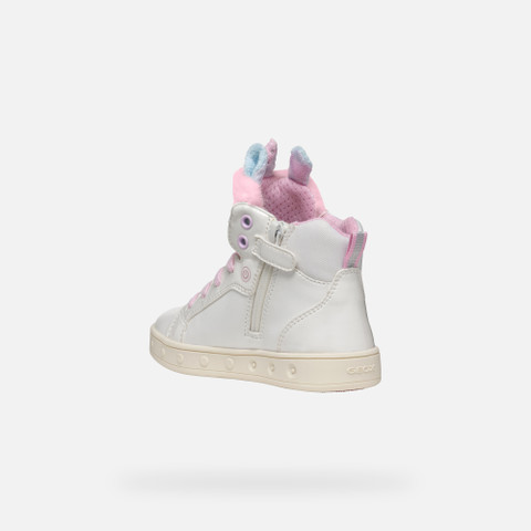 High top sneakers SKYLIN GIRL White/Multicolor - image number 3 | GEOX