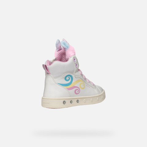 High top sneakers SKYLIN GIRL White/Multicolor - image number 4 | GEOX
