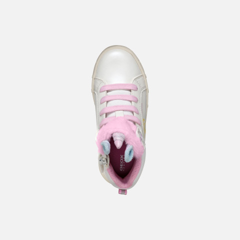 High top sneakers SKYLIN GIRL White/Multicolor - image number 5 | GEOX