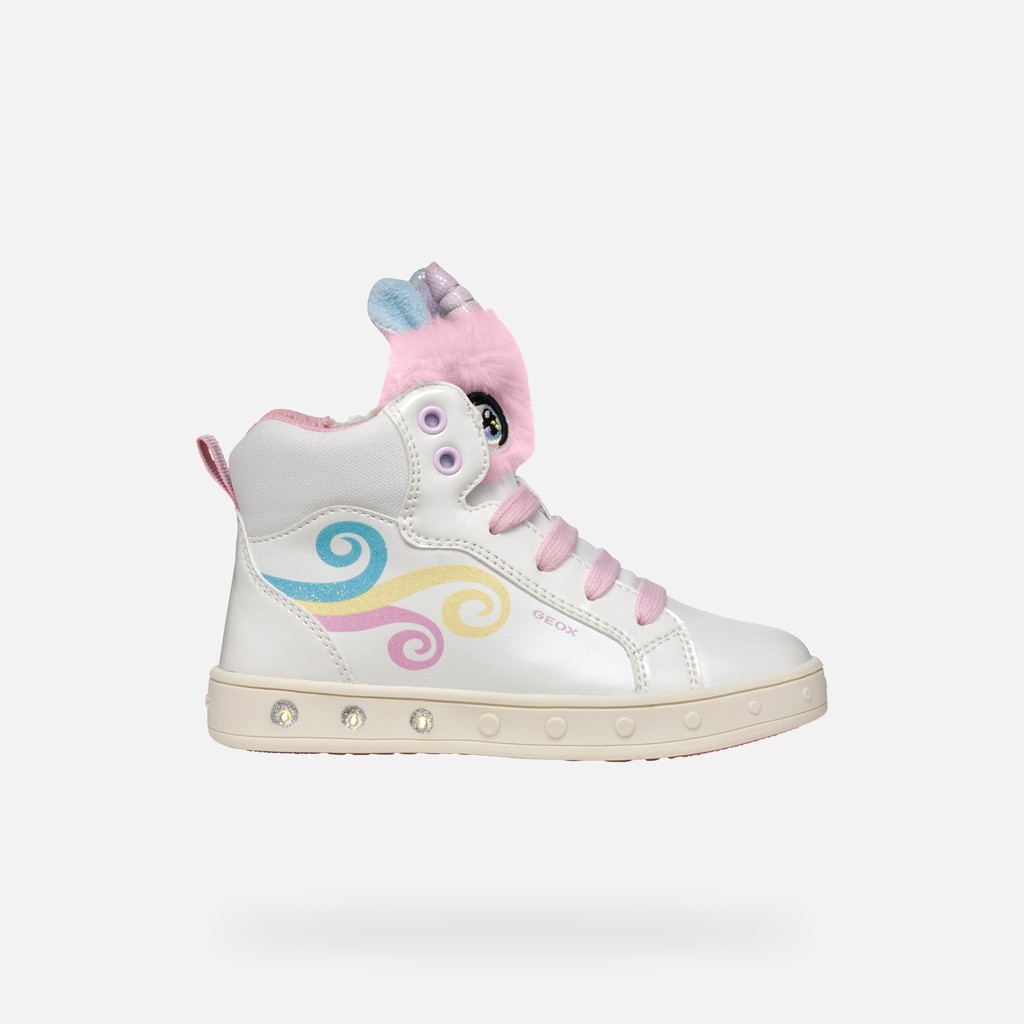 High top sneakers SKYLIN GIRL White/Multicolor - image number 1 | GEOX