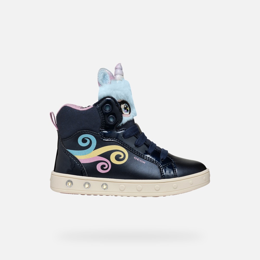 High top sneakers SKYLIN GIRL Navy/Multicolor - image number 1 | GEOX