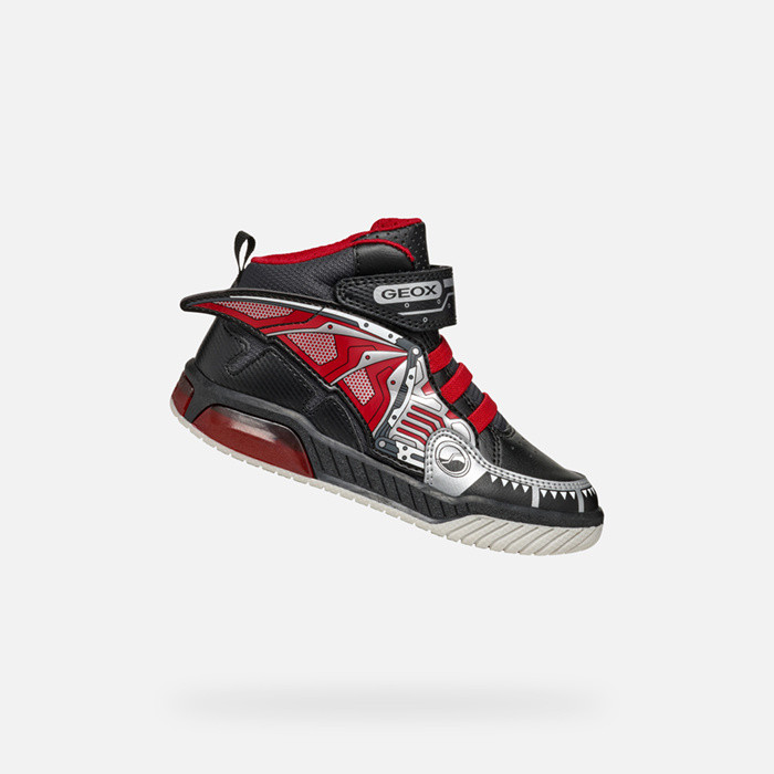 Sneakers alte INEK BAMBINO Nero/Rosso | GEOX