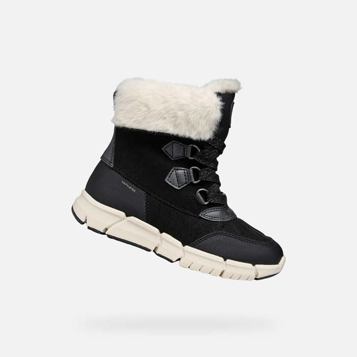 Mid calf boots FLEXYPER ABX GIRL Black/Milk | GEOX