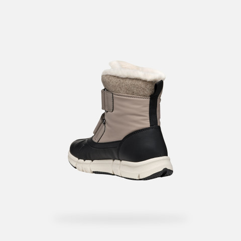 Mid calf boots FLEXYPER ABX GIRL Dark Beige/Black - image number 3 | GEOX
