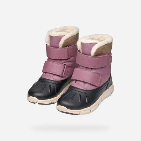 Mid calf boots FLEXYPER ABX GIRL Dark rose/Black - image number 7 | GEOX