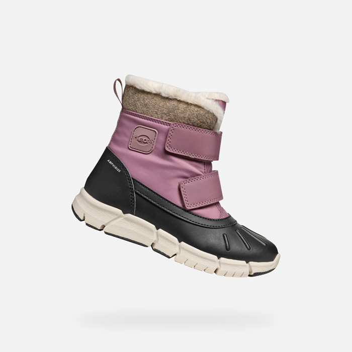 Bota cano medio FLEXYPER ABX MENINA Rosa escuro/Preto | GEOX