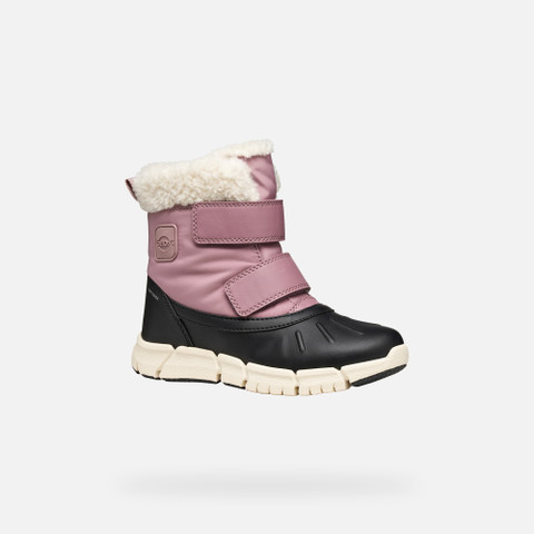 Winter boots FLEXYPER ABX GIRL Antique rose/Black - image number 2 | GEOX