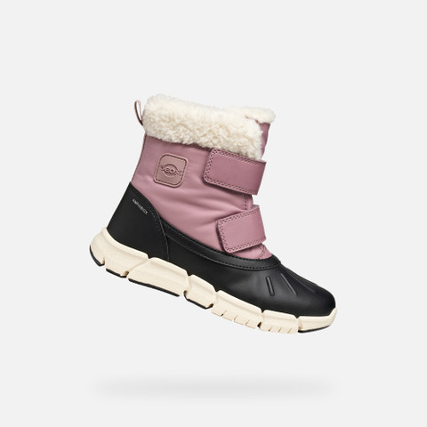 Winter boots FLEXYPER ABX GIRL Antique rose/Black | GEOX