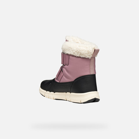 Winter boots FLEXYPER ABX GIRL Antique rose/Black - image number 3 | GEOX