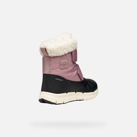 Winter boots FLEXYPER ABX GIRL Antique rose/Black - image number 4 | GEOX
