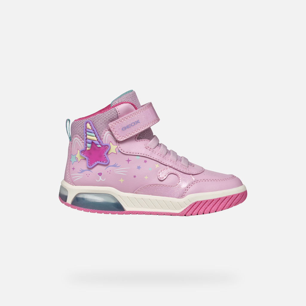 Geox INEK GIRL Pink Multicolor High Top Sneakers Geox