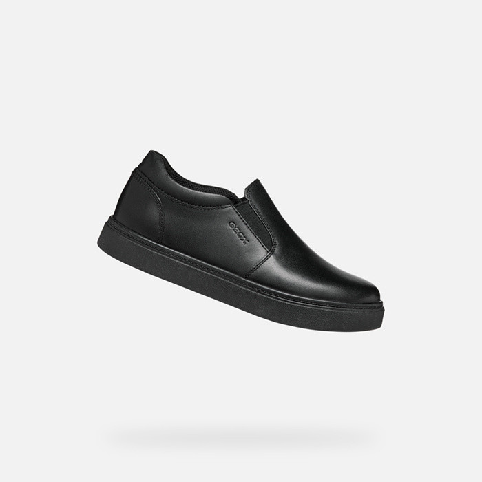 Chaussures en cuir NASHIK GARÇON Noir | GEOX