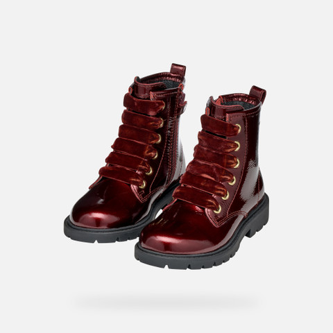 Ankle boots with laces SHAYLAX GIRL Bordeaux - image number 7 | GEOX
