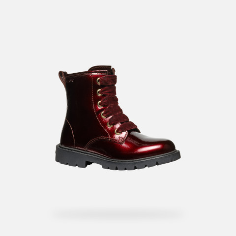 Ankle boots with laces SHAYLAX GIRL Bordeaux - image number 2 | GEOX