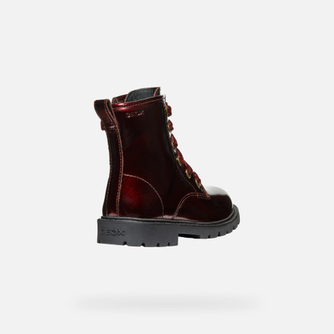 Ankle boots with laces SHAYLAX GIRL Bordeaux - image number 4 | GEOX