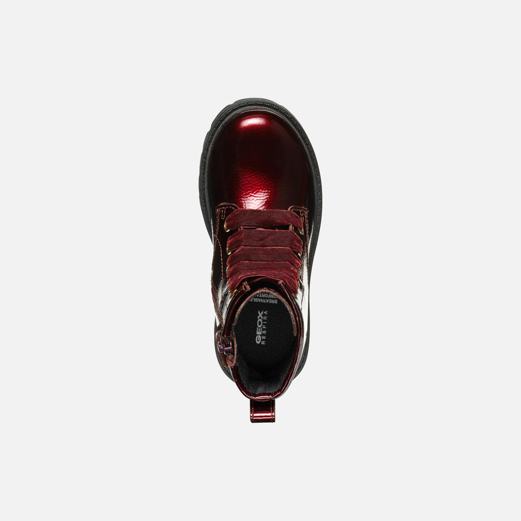 Ankle boots with laces SHAYLAX GIRL Bordeaux - image number 5 | GEOX