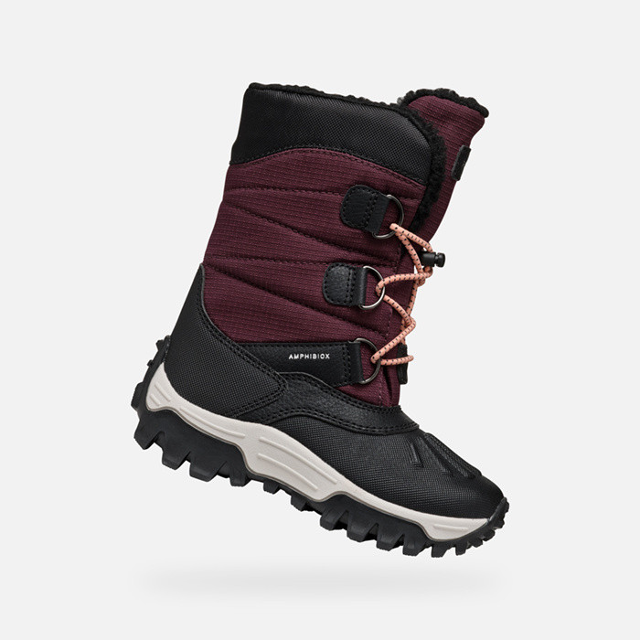 Mid calf boots HIMALAYA ABX JUNIOR Bordeaux/Black | GEOX